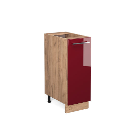 Vicco Armadio cucina dispensa alto Rosso bordeaux lucido 30 cm senza piano di lavoro