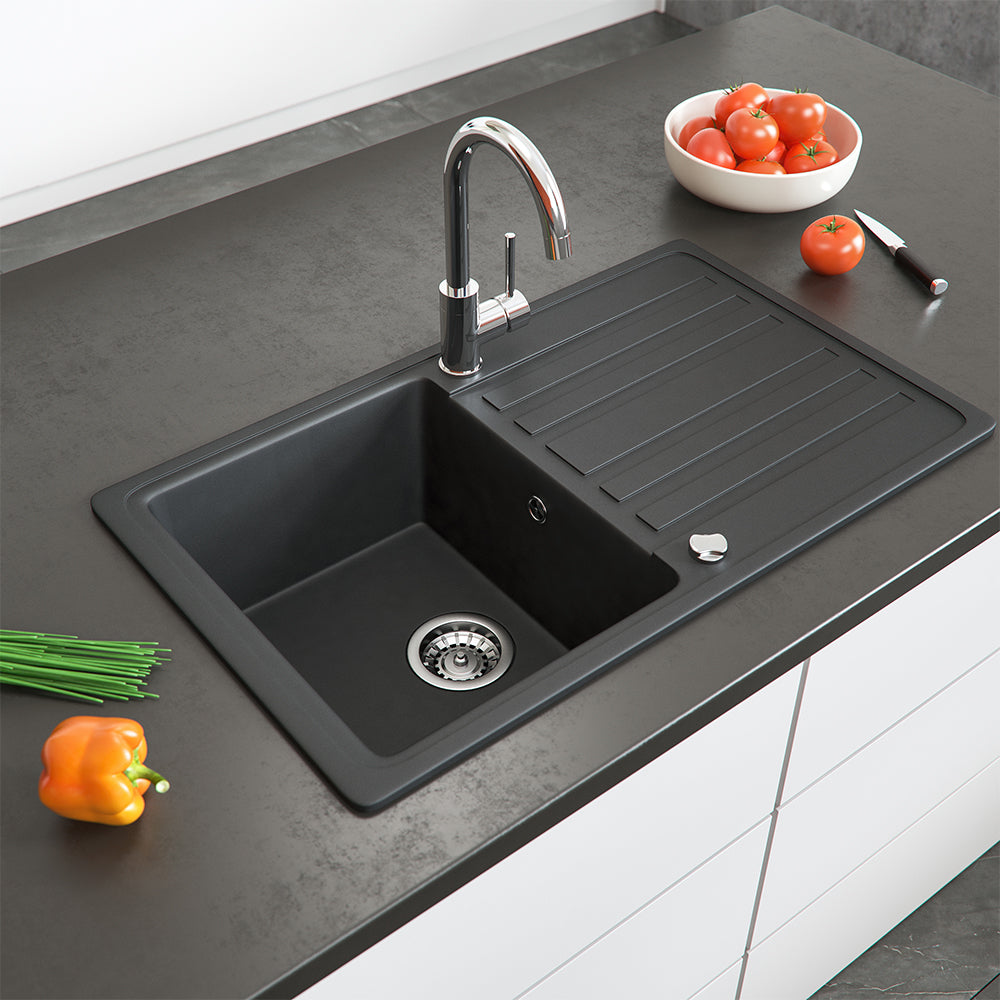 Bergström Lavello Nero 76.5 x 46 cm con asciugatura