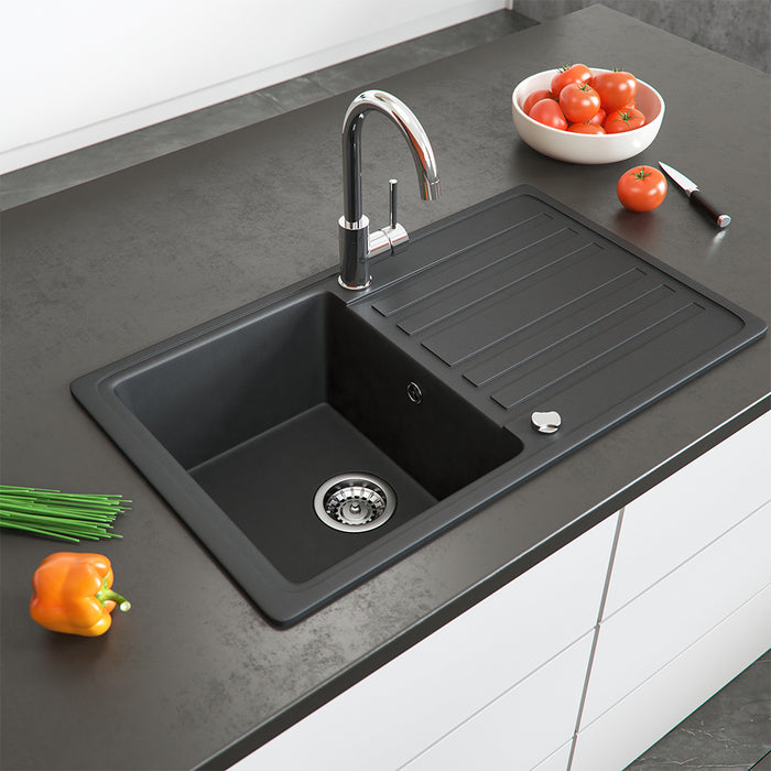 Bergström Lavello Nero 76.5 x 46 cm con asciugatura