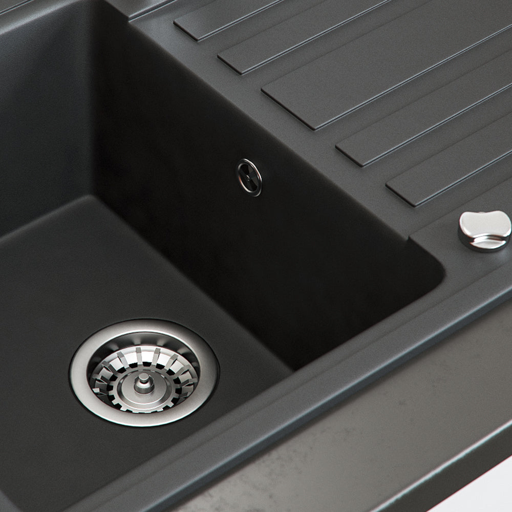 Bergström Lavello Nero 76.5 x 46 cm con asciugatura