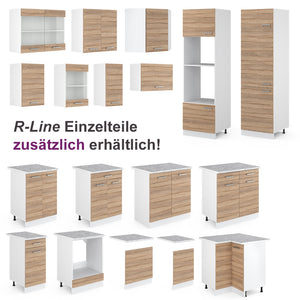 Vicco Cucina angolare completa Bianco/Sonoma 187 x 167 cm , PL Marmo