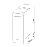 Vicco Armadio cucina dispensa alto Rosso bordeaux lucido 30 cm , PL Marmo