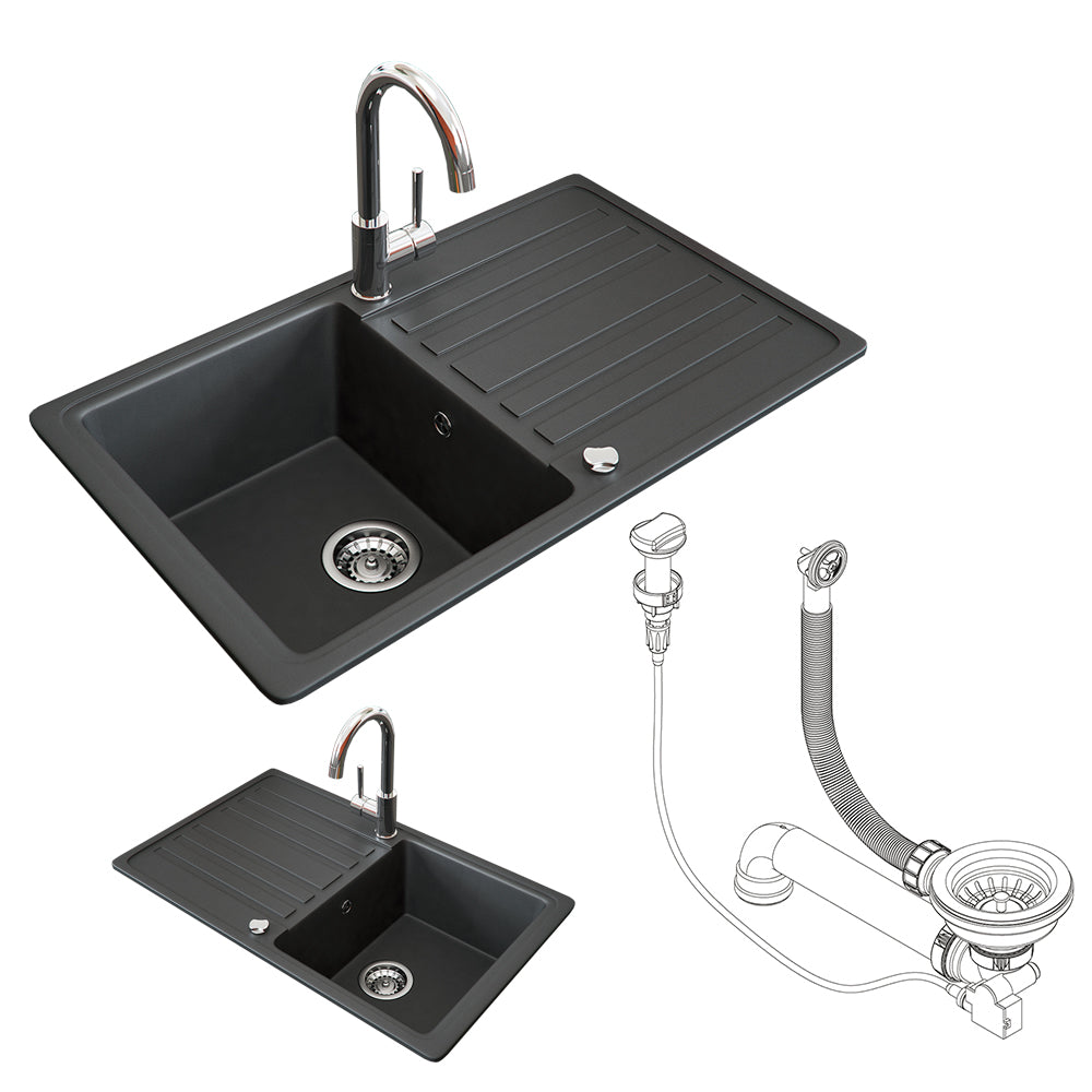 Bergström Lavello Nero 76.5 x 46 cm con asciugatura