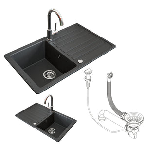 Bergström Lavello Nero 76.5 x 46 cm con asciugatura