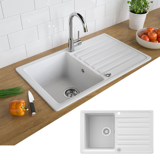 Bergström Lavello Bianco 76.5 x 46 cm con asciugatura