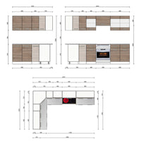 Vicco Cucina angolare completa Bianco/Sonoma 267 x 167 cm , PL Marmo