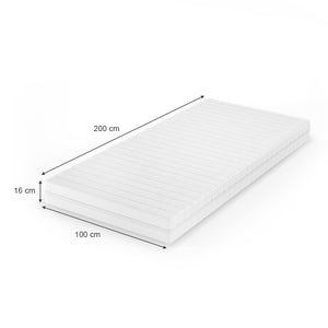 Vitalispa Materasso in schiuma fredda Bianco 100 x 200 cm H3 grado di durezza, 7 zone