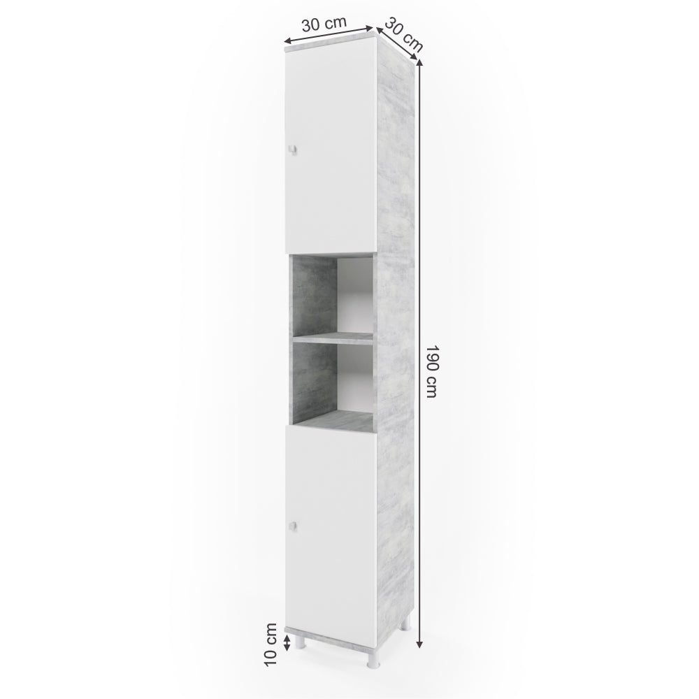 Vicco Mobile bagno alto Calcestruzzo 30 x 190 cm