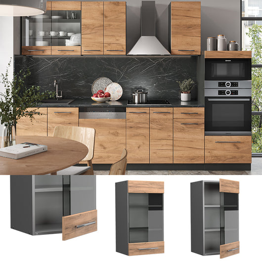 Vicco Mobile da cucina in vetro Quercia dorata 40 cm