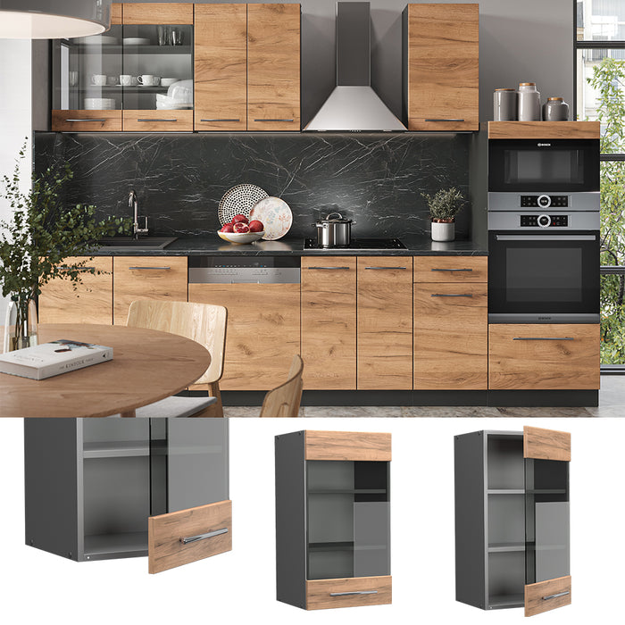 Vicco Mobile da cucina in vetro Quercia dorata 40 cm