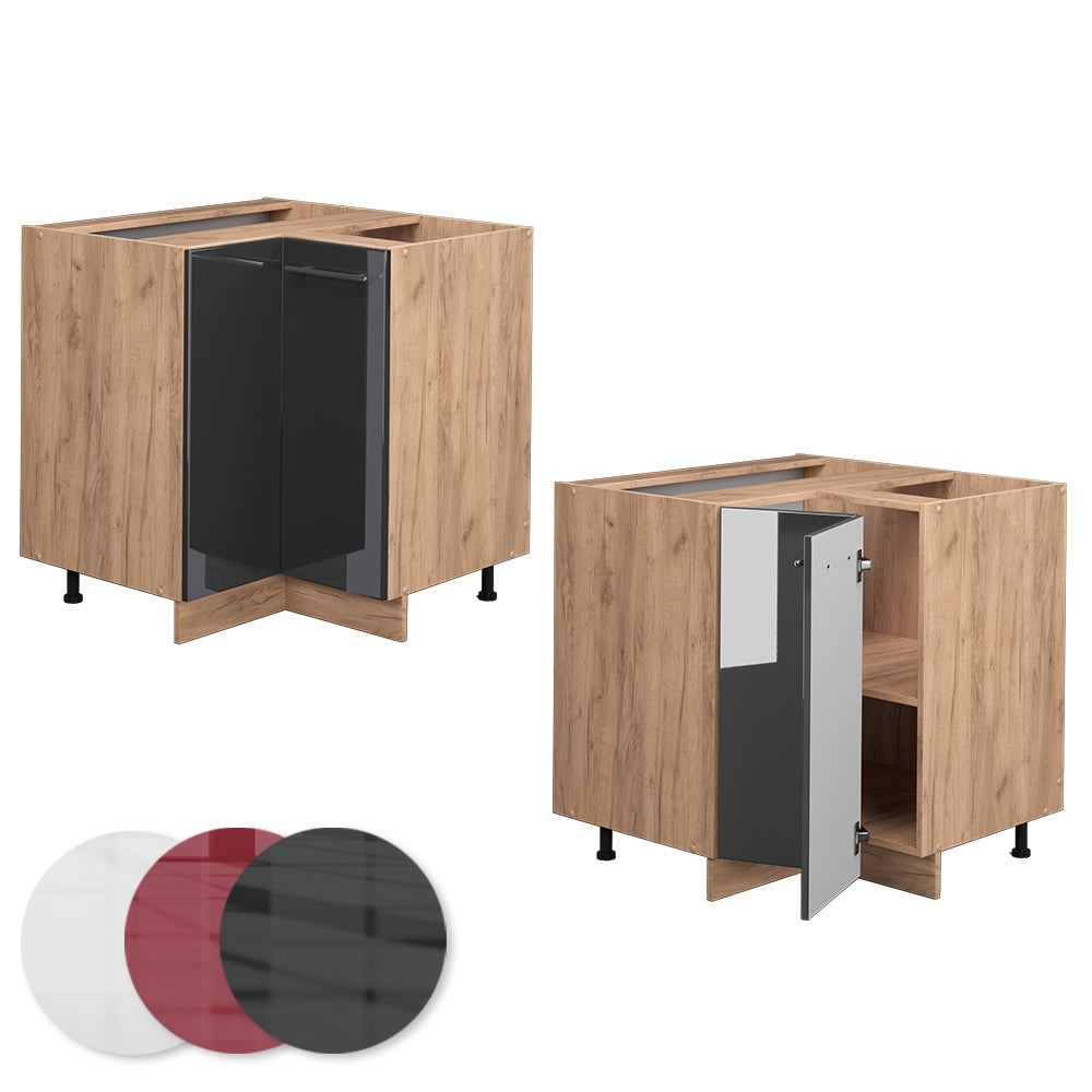 Vicco Mobile ad angolo cucina Antracite lucido 80.5 cm , PL Rovere