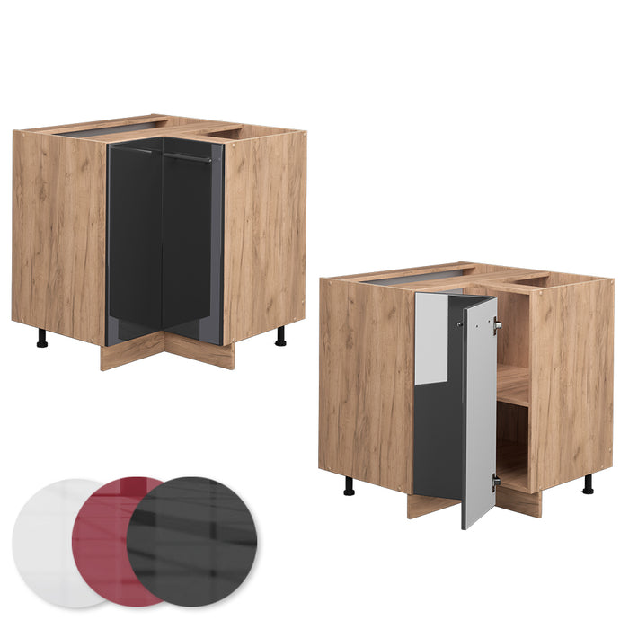 Vicco Mobile ad angolo cucina Antracite lucido 80.5 cm , PL Rovere