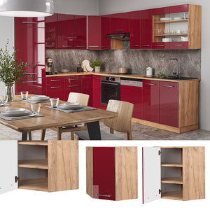 Vicco Mobile angolare da cucina Rosso bordeaux lucido 57 cm
