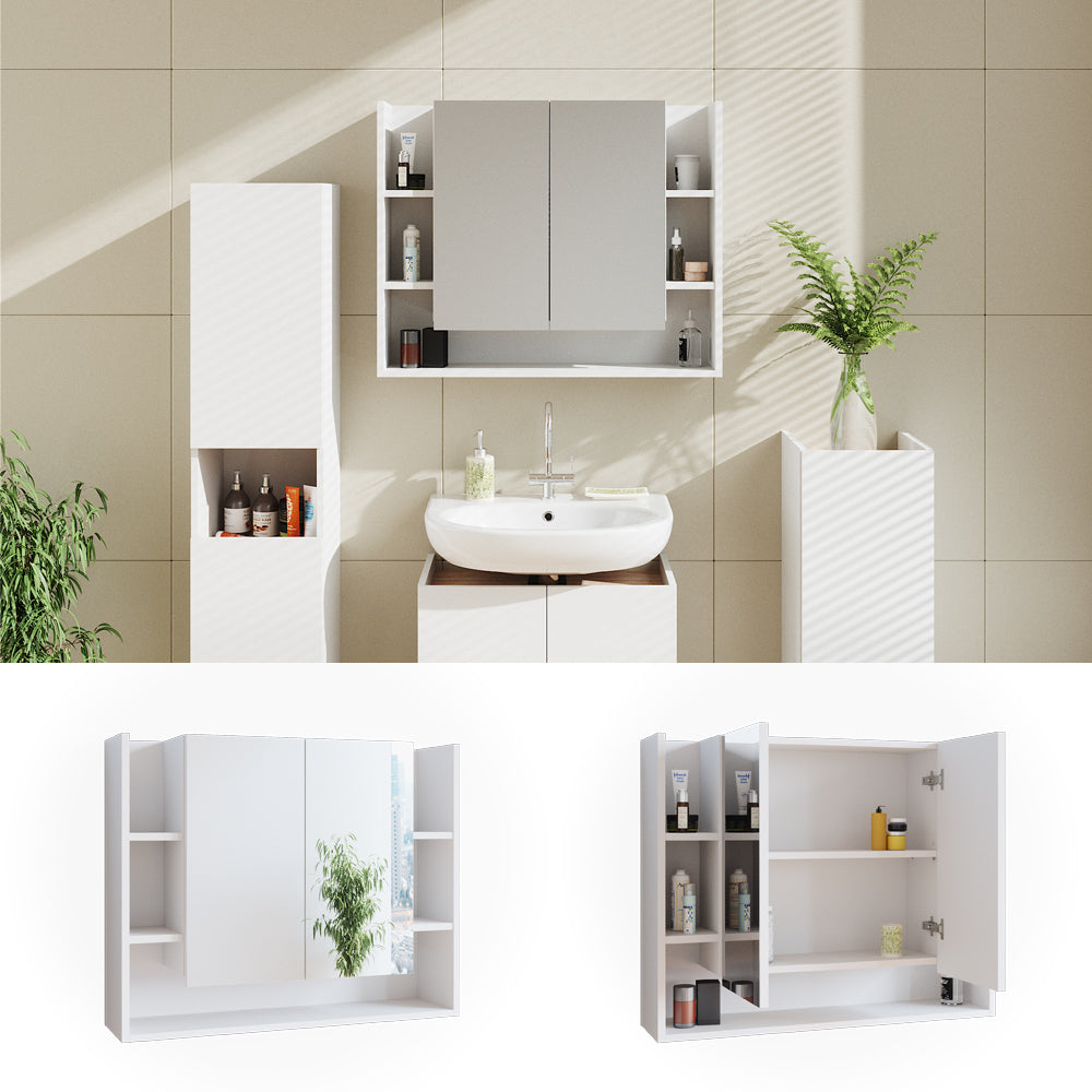 Vicco Specchio contenitore bagno Bianco 80.2 x 64 cm