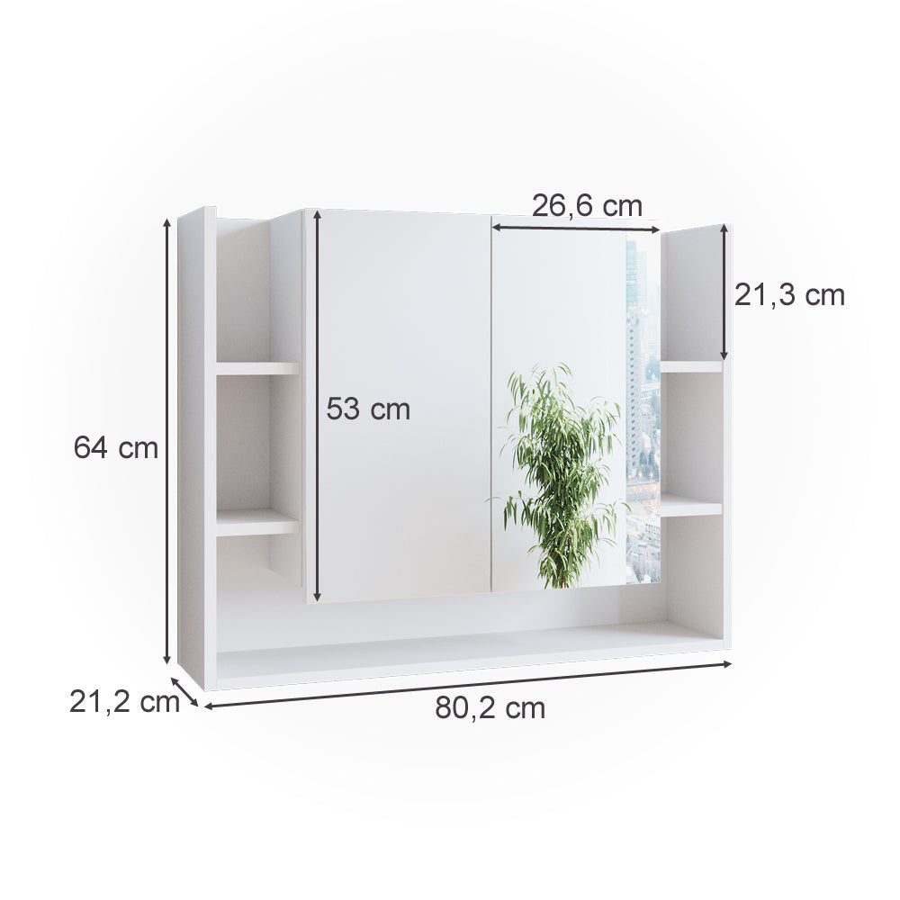Vicco Specchio contenitore bagno Bianco 80.2 x 64 cm