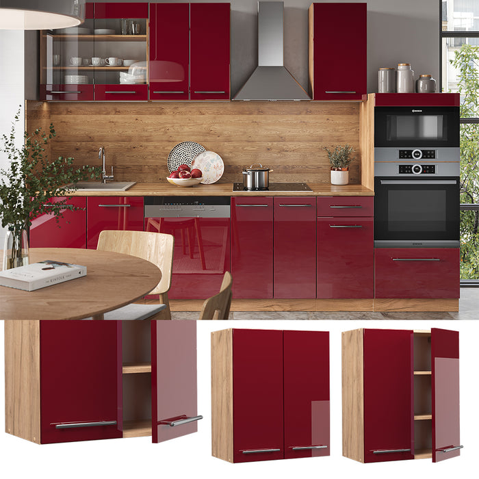 Vicco Pensile da cucina Rosso bordeaux lucido 60 cm