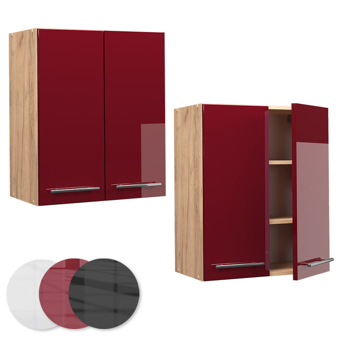 Vicco Pensile da cucina Rosso bordeaux lucido 60 cm