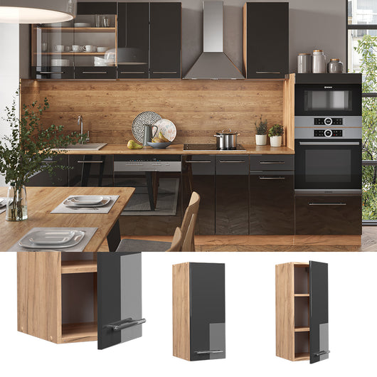 Vicco Pensile da cucina Antracite lucido 30 cm