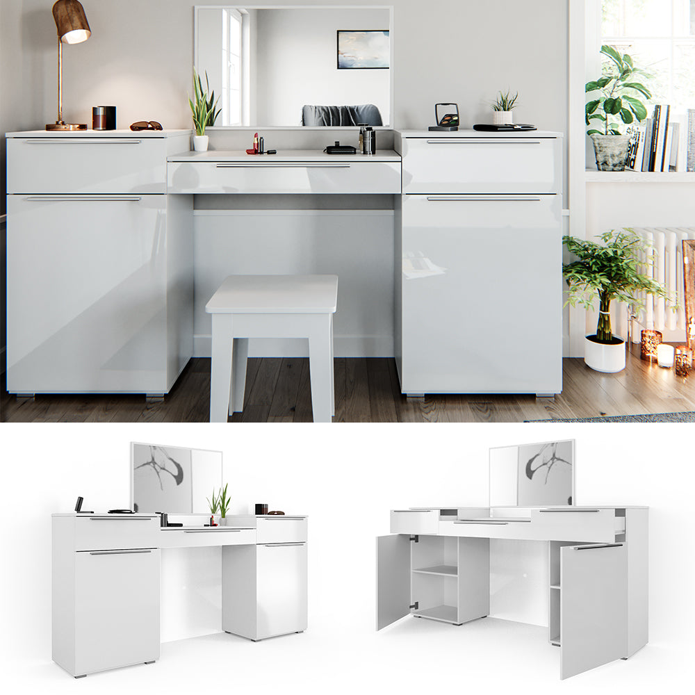 Vicco Tavolo da toeletta Bianco 190 cm