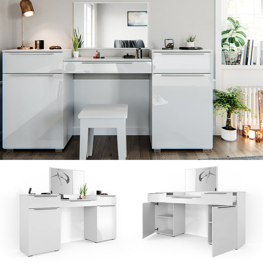 Vicco Tavolo da toeletta Bianco 190 cm