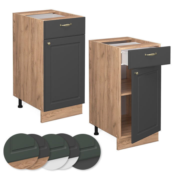 Vicco Mobiletto base per cucina Antracite-oro 40 cm , PL Rovere