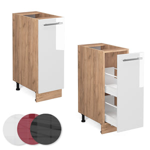 Vicco Armadio cucina dispensa alto Bianco lucido 30 cm senza piano di lavoro