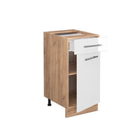 Vicco Mobiletto base per cucina Bianco lucido 40 cm , PL Rovere