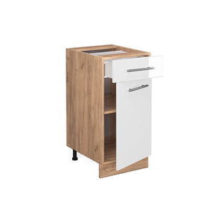 Vicco Mobiletto base per cucina Bianco lucido 40 cm , PL Rovere