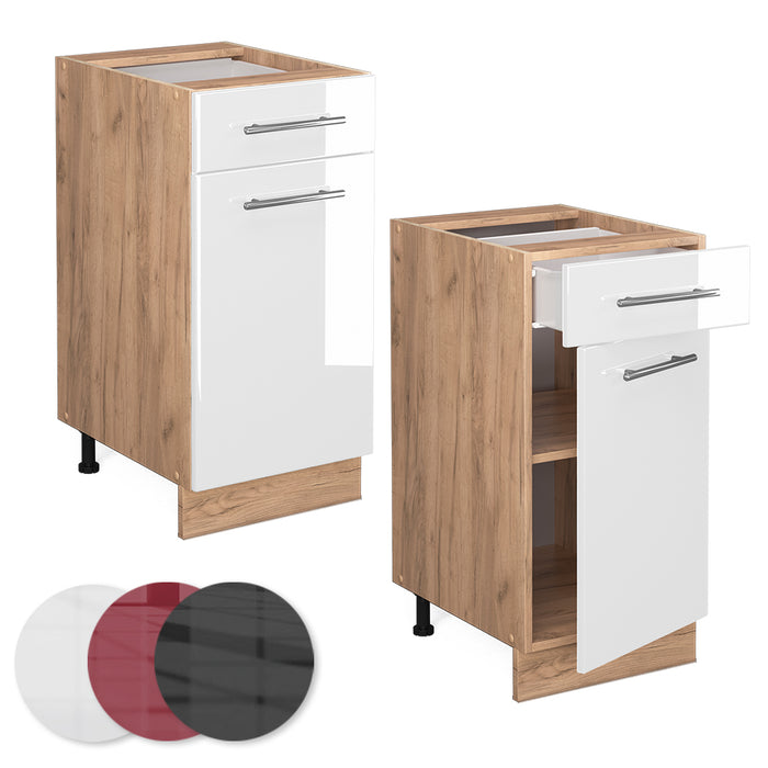 Vicco Mobiletto base per cucina Bianco lucido 40 cm , PL Antracite