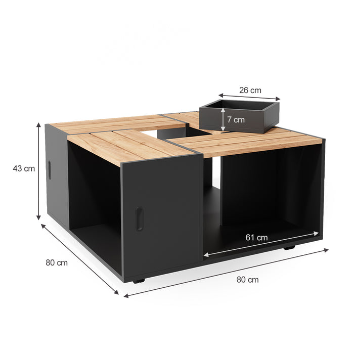 Vicco Tavolino da salotto Antracite 80 x 80 cm