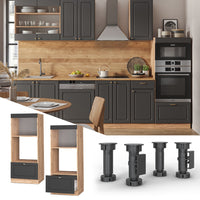 Vicco Set mobili bagno Antracite-oro 60 cm aperto