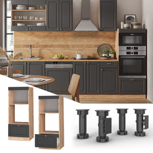 Vicco Set mobili bagno Antracite-oro 60 cm aperto