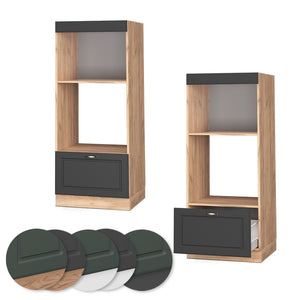 Vicco Set mobili bagno Antracite-oro 60 cm aperto