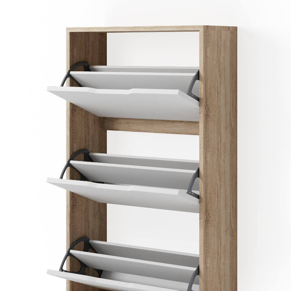 Vicco Scarpiera da ingresso Bianco/Sonoma 59 x 105 cm 3 scomparti