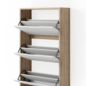 Vicco Scarpiera da ingresso Bianco/Sonoma 59 x 105 cm 3 scomparti