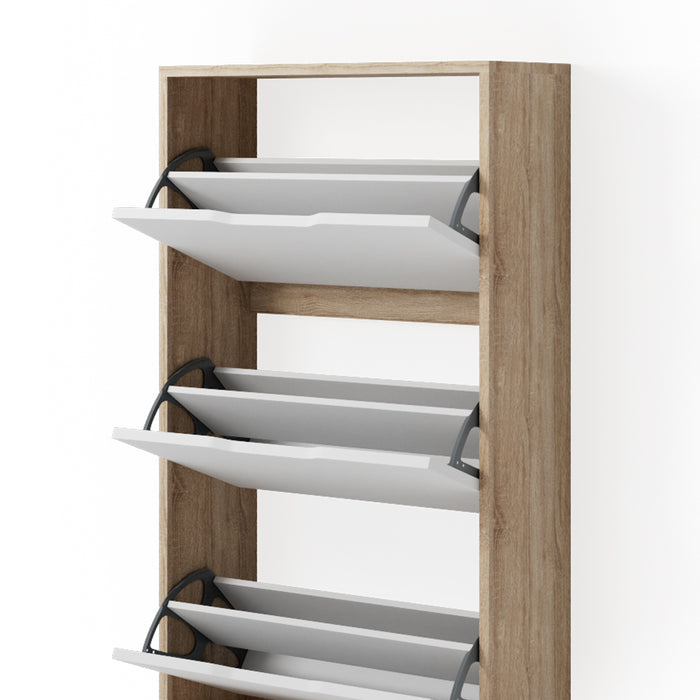 Vicco Scarpiera da ingresso Bianco/Sonoma 59 x 105 cm 3 scomparti