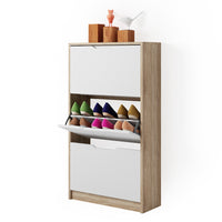 Vicco Scarpiera da ingresso Bianco/Sonoma 59 x 105 cm 3 scomparti