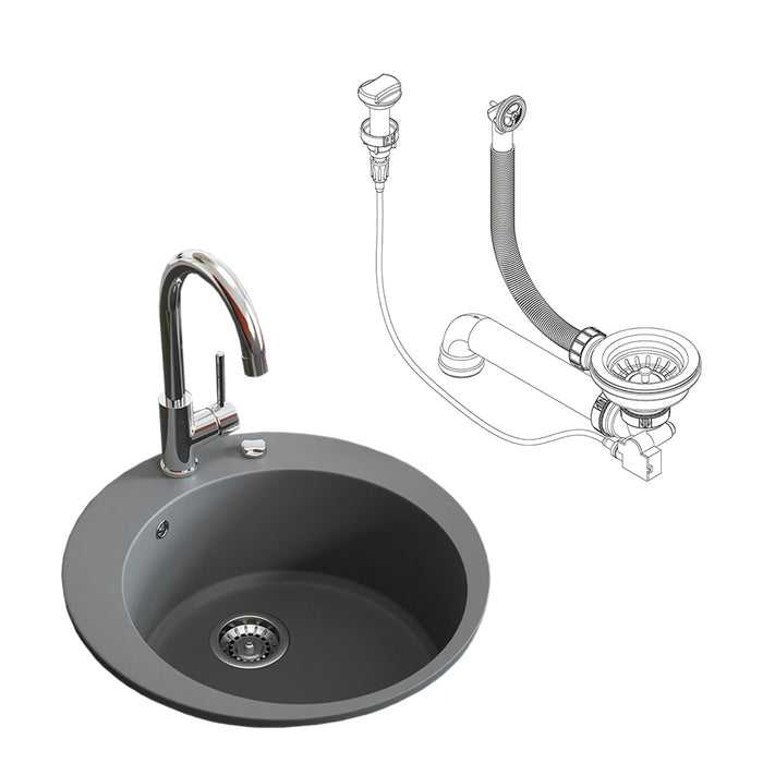 Bergström Lavello Grigio 50.5 x 50.5 cm Rotondo