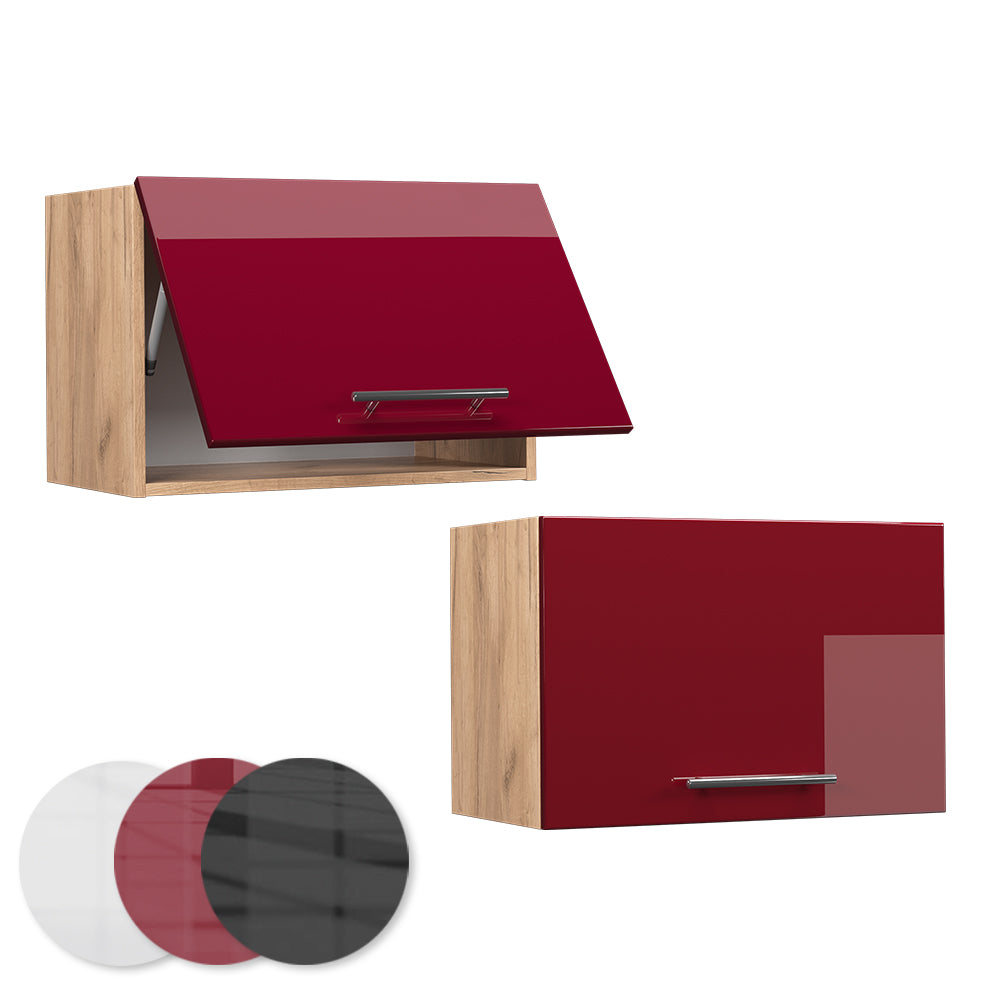 Vicco Pensile da cucina Rosso bordeaux lucido 60 cm Piatto