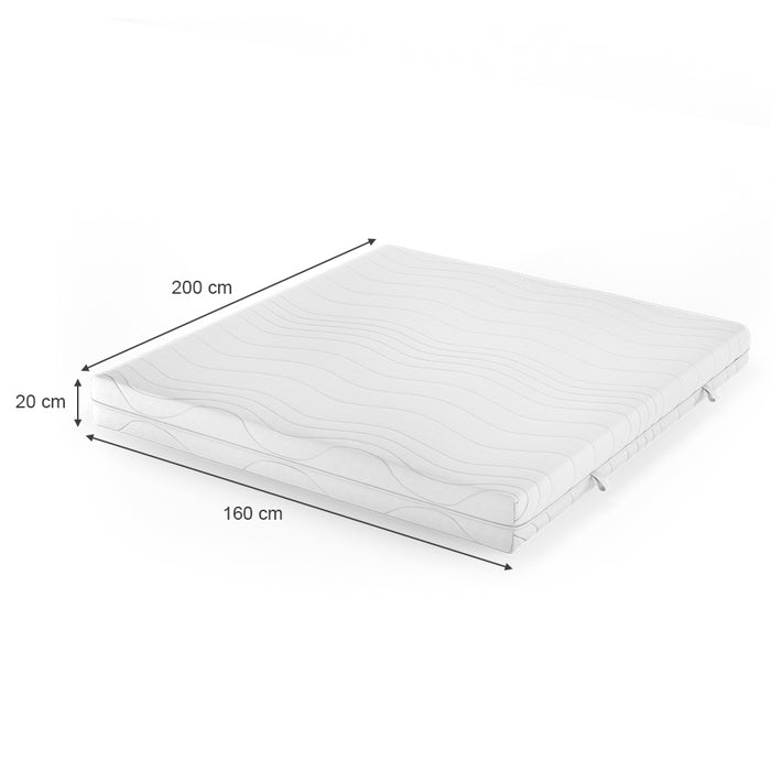 Vitalispa Materasso in schiuma fredda Bianco 160 x 200 cm 20 cm di altezza
