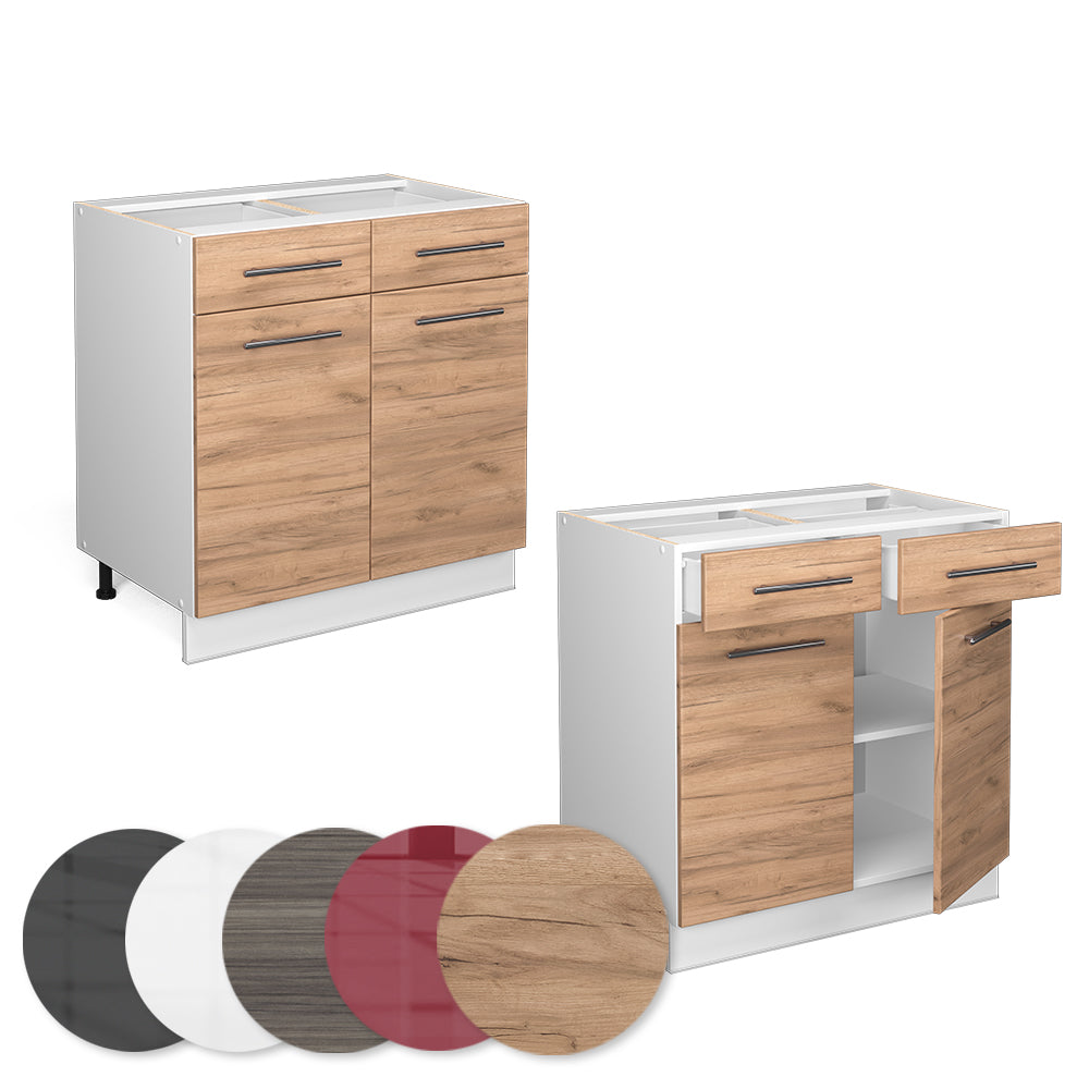 Vicco Mobiletto base per cucina Quercia dorata 80 cm senza piano di lavoro