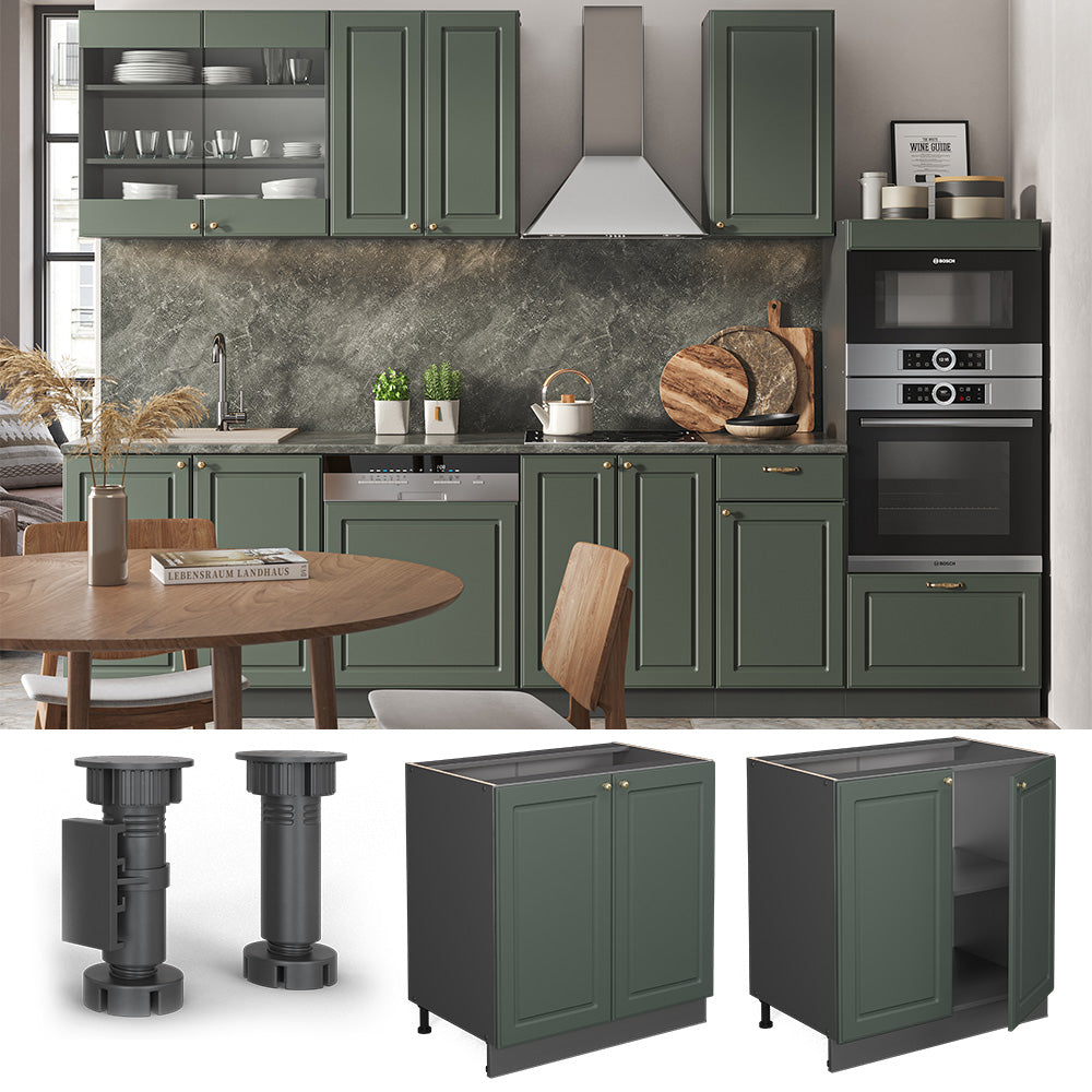 Vicco Mobile lavello cucina Verde-oro Country House 80 cm con ripiano, PL Antracite