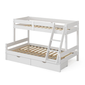 Vitalispa Letto a castello Bianco 120x200 / 80x200 cm con cassetti