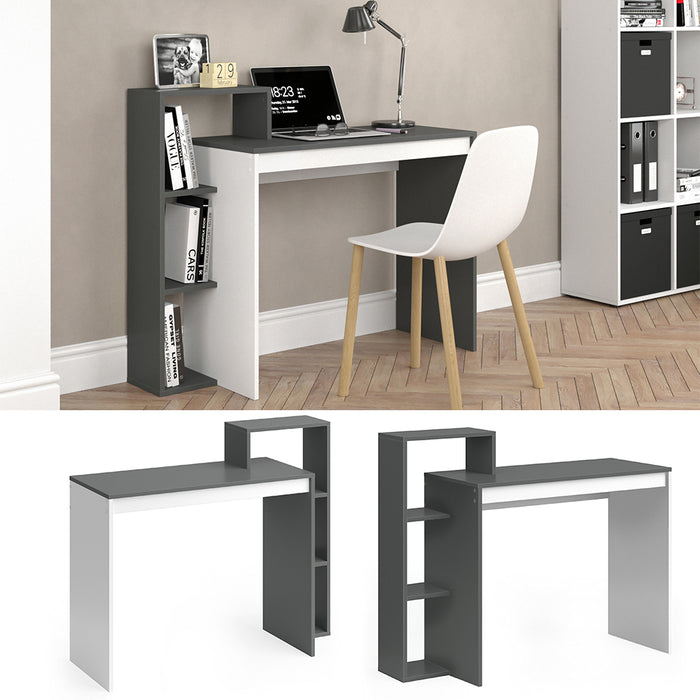 Vicco Scrivania con ripiani Antracite/bianco 110 x 40 cm
