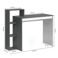 Vicco Scrivania con ripiani Antracite/bianco 110 x 40 cm