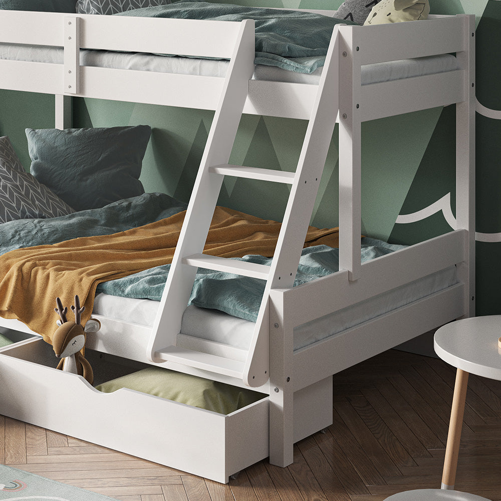 Vitalispa Letto a castello Bianco 120x200 / 80x200 cm con cassetti