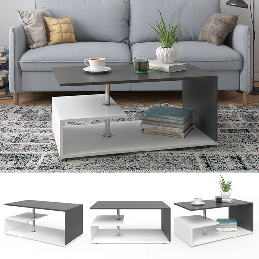 Vicco Tavolino da salotto Bianco/antracite 91 x 52,6 cm