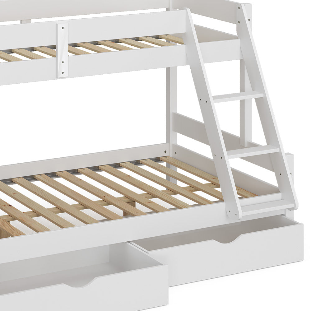 Vitalispa Letto a castello Bianco 120x200 / 80x200 cm con cassetti