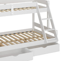 Vitalispa Letto a castello Bianco 120x200 / 80x200 cm con cassetti