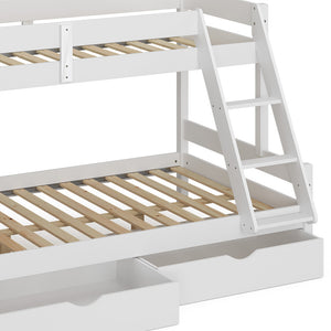 Vitalispa Letto a castello Bianco 120x200 / 80x200 cm con cassetti